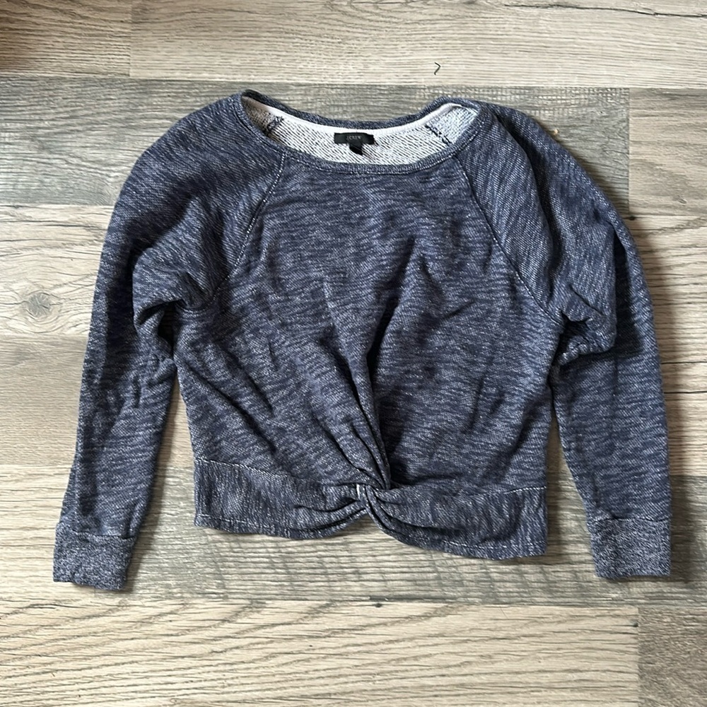 J.Crew Twist-front sweatshirt navy/gray women’s small medium